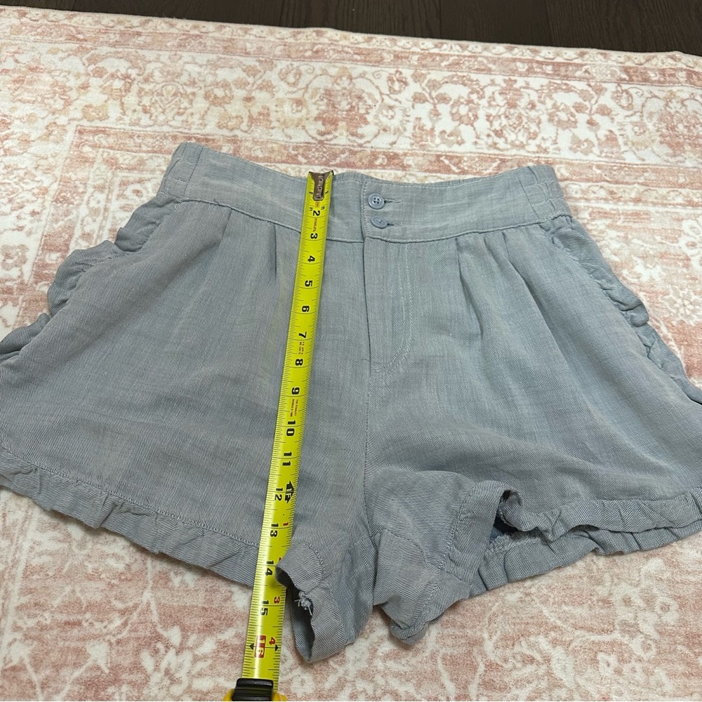 Blue Ruffle Edge Shorts WHO WHAT WEAR - Picture 10 of 11